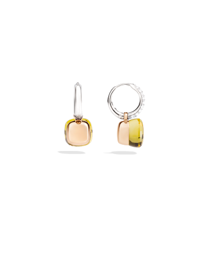 Pomellato Classic Earrings Rose Gold 18kt, White Gold 18kt, Lemon Quartz (watches)
